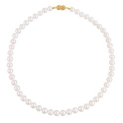 Κολιέ με Κ14 χρυσό μαγνητικό κούμπωμα και λευκά μαργαριτάρια - F126587 Κολιέ με Κ14 χρυσό μαγνητικό κούμπωμα και λευκά μαργαριτάρια - F126587